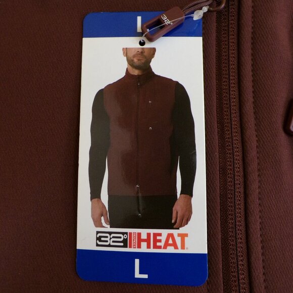 32 DEGREES HEAT Men’s NWT Maroon Tech Vest Size: LARGE - Picture 4 of 6